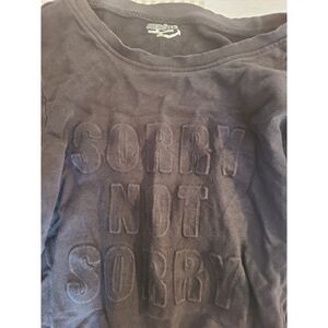 Joe Boxer Embossed Sorry Not Sorry Black Sweatshirt